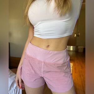 Baby pink athletic shorts